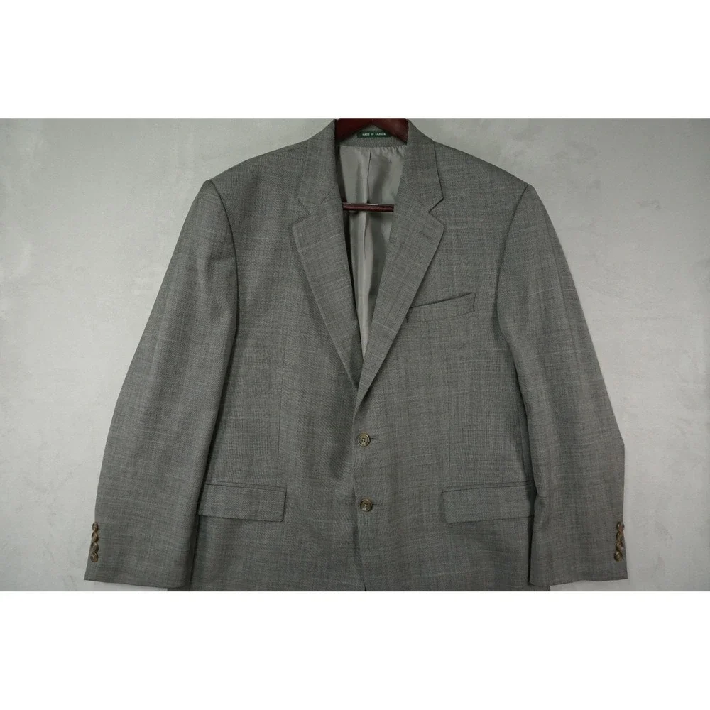 Lauren Ralph Lauren Blazer Mens 46R Gray 100% Wool Suit Jacket Sport Coat Canada